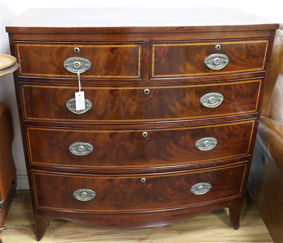 A Regency mahogany bowfront chest of drawers W.101cm